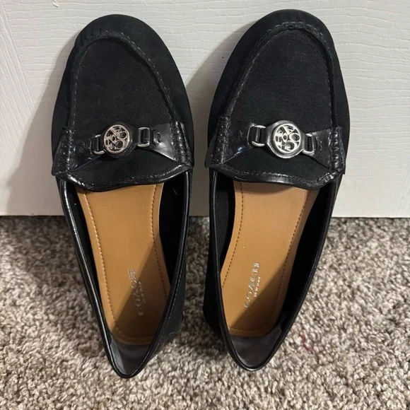 Coach Women's Black Loafers with Silver Accent Size 7 - Picture 12 of 15